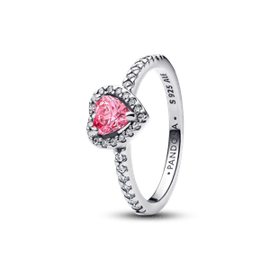Anillo Corazón Rosa Elevado