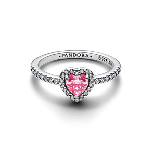 Anillo Corazón Rosa Elevado